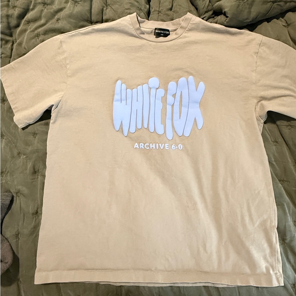 White Fox t shirt size small medium / gray (blue lettering)